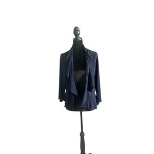 NWT Nina Leonard Navy Blue Miracle Matte Jersey Cardigan XL Polka Dot Mesh Back‎